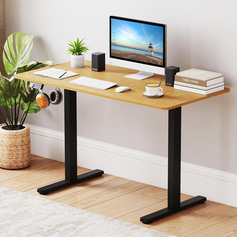 Desk Setup Black And Wood - Electric Standing Desk Frame, Height Adjustable