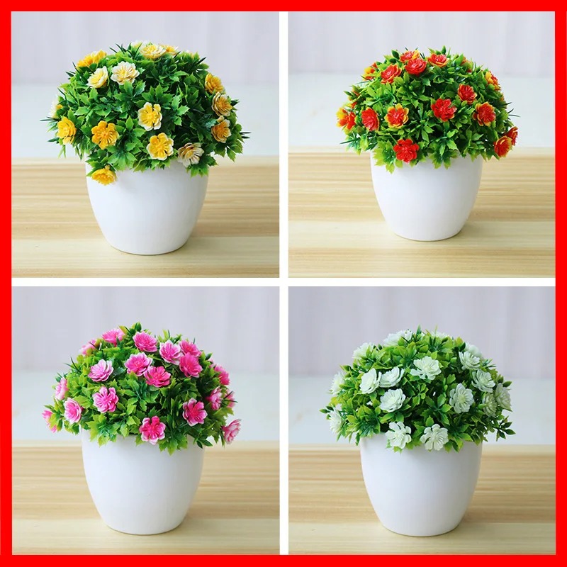 Desk Setup Plant - 1pc Artificial Plants Bonsai Small Flower