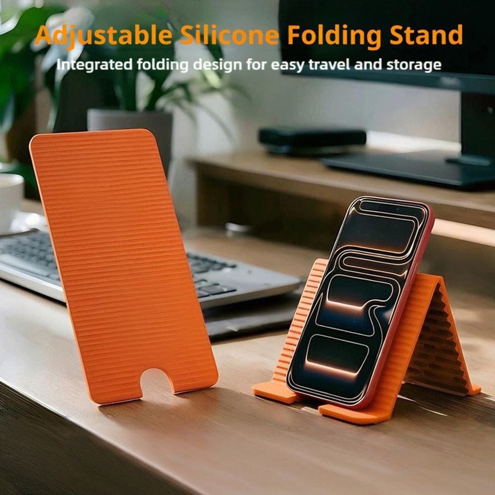 Desk Setup Stand - Flexible Foldable Silicone Phone Holder For
