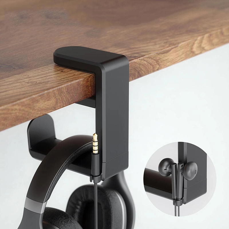 Gaming Setup Desk - Universal Desktop 360° Rotating Headphone Stand