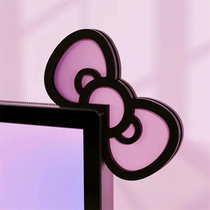 Desk Setup Gaming Pc - Kawaii Pink Acrylic Bow Monitor Decor