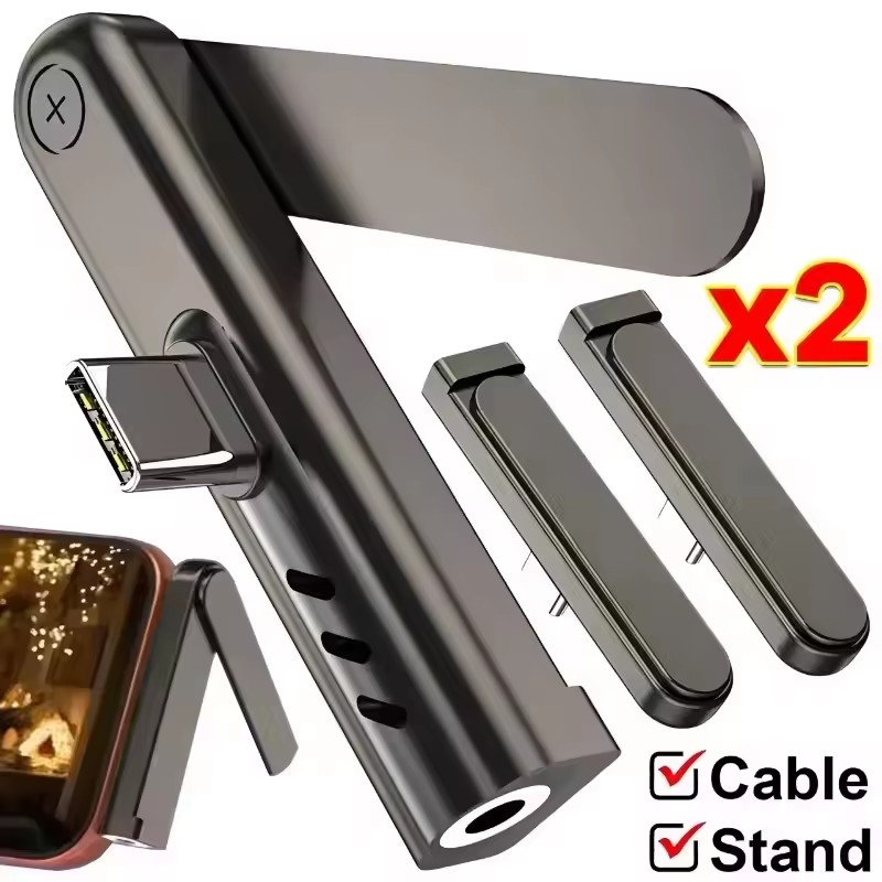 Desk Setup Stand - 2/1PCS Portable USB C To 3.5mm