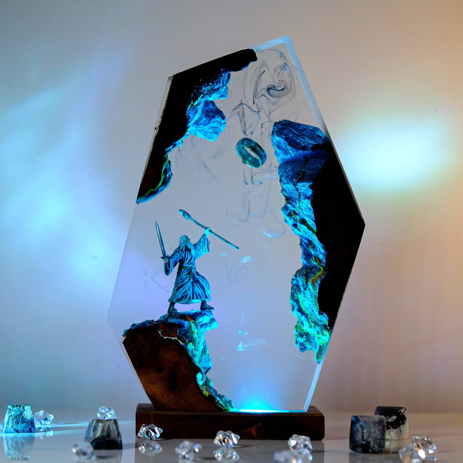 Desk Setup Desk - Movie Scence Figure Table Resin Lamp