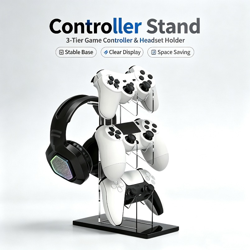 Desk Setup Headphones - Controller Stand 3 Tier Headphone Hanger