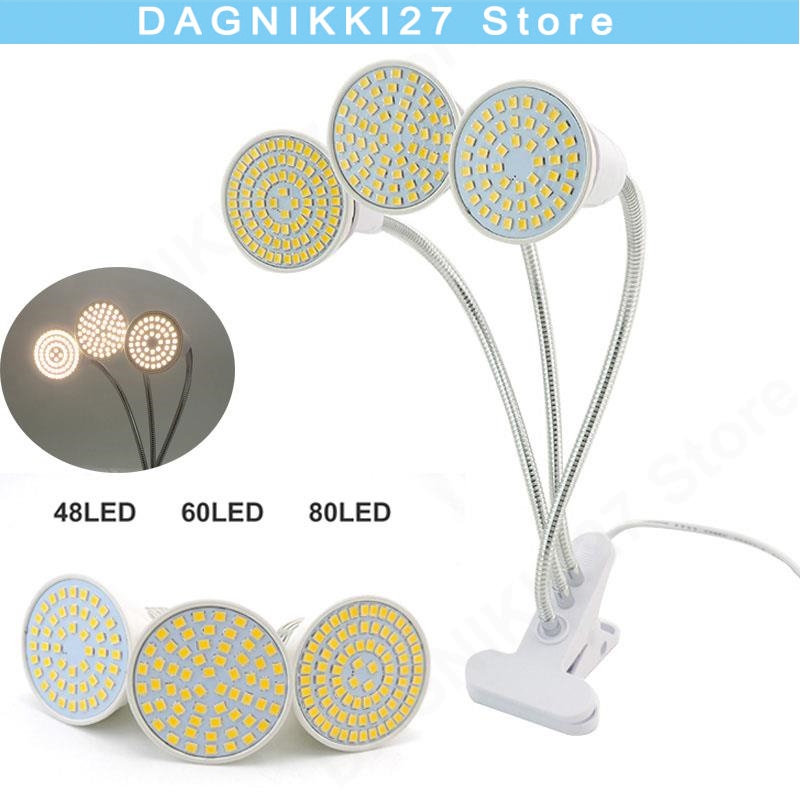 Desk Setup Plant - 80LED 3 Head Full Spectrum Sunlight
