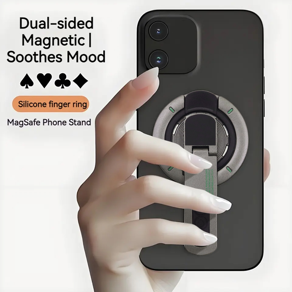 Desk Setup Stand - Double-Sided Magnetic Phone Ring Stand for