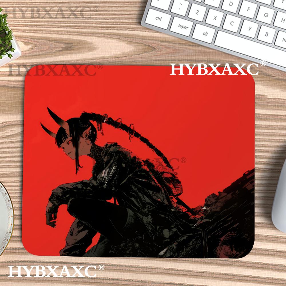 Work Desk Home Setup - HYBXAXC Red Background Oni Girl Mouse