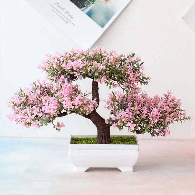 Desk Setup Plant - Artificial Plants Bonsai Fake Plant Flowers