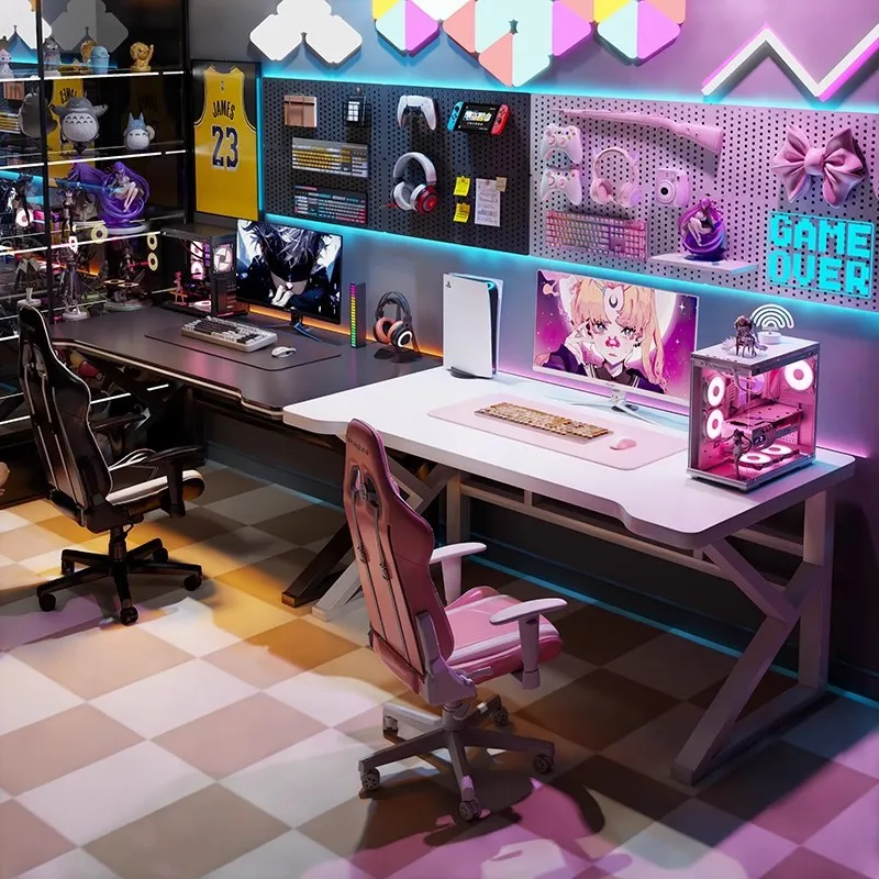 Desk Setup Gaming Pc - Double E-sports Gaming Desk Long Computer