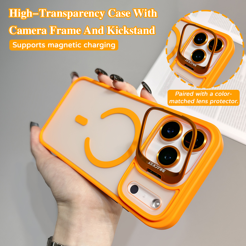Desk Setup Stand - Lens Kickstand Magnetic Phone Case for