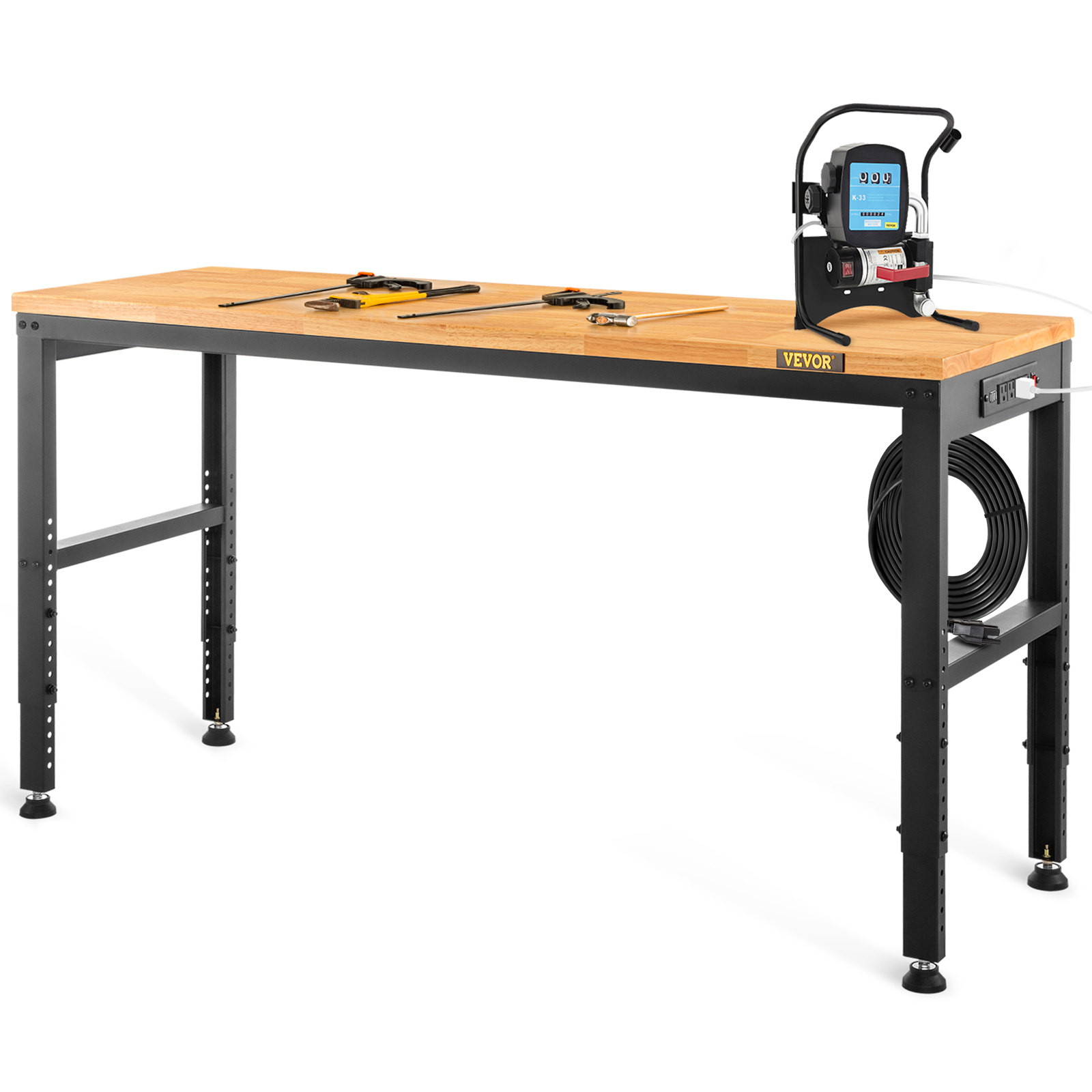 Desk Setup Oak - SucceBuy 72cm Woodworking Workbench Adjustable Height