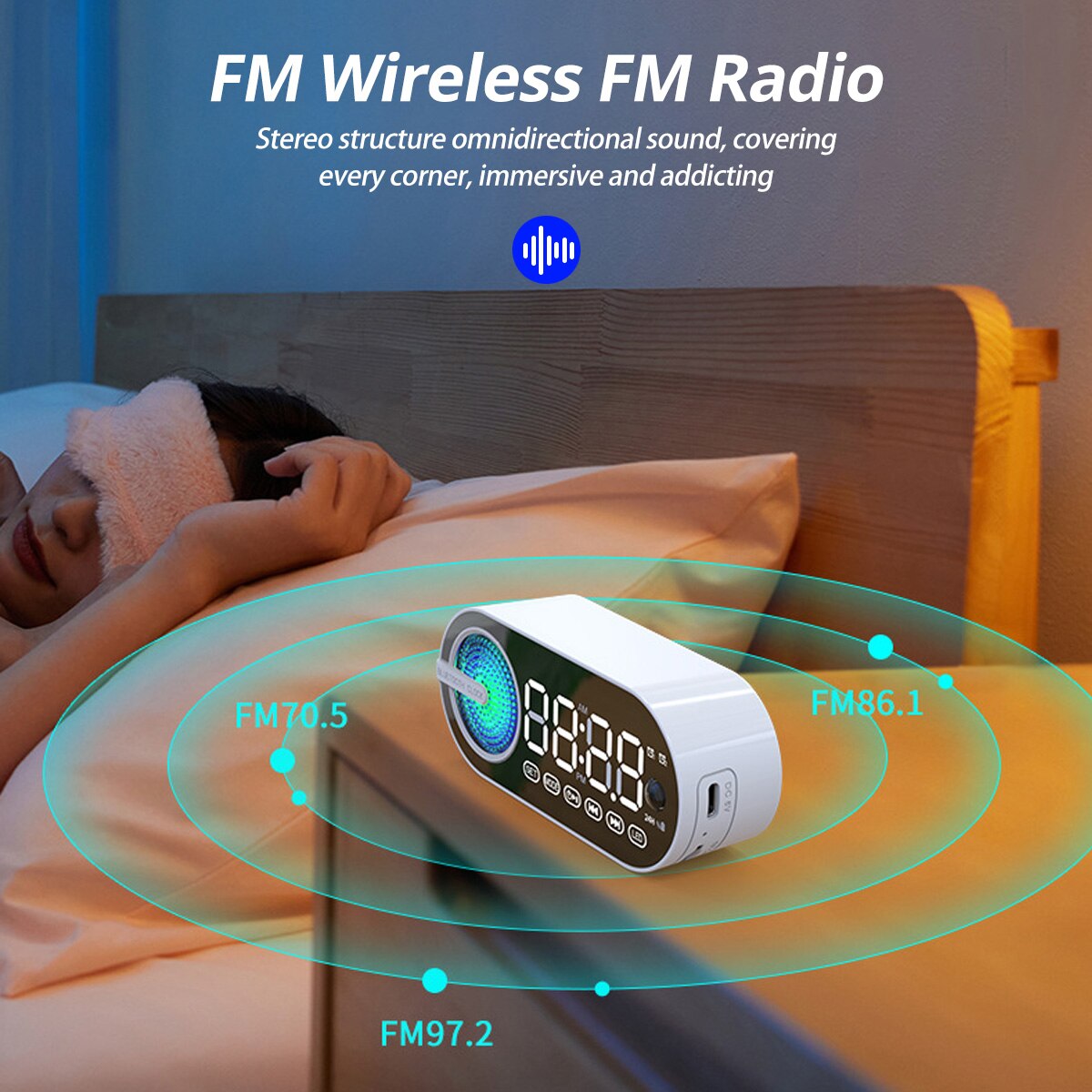 USB Charging FM Radio Alarm Cl - Desk Setup Speakers 评论和价格