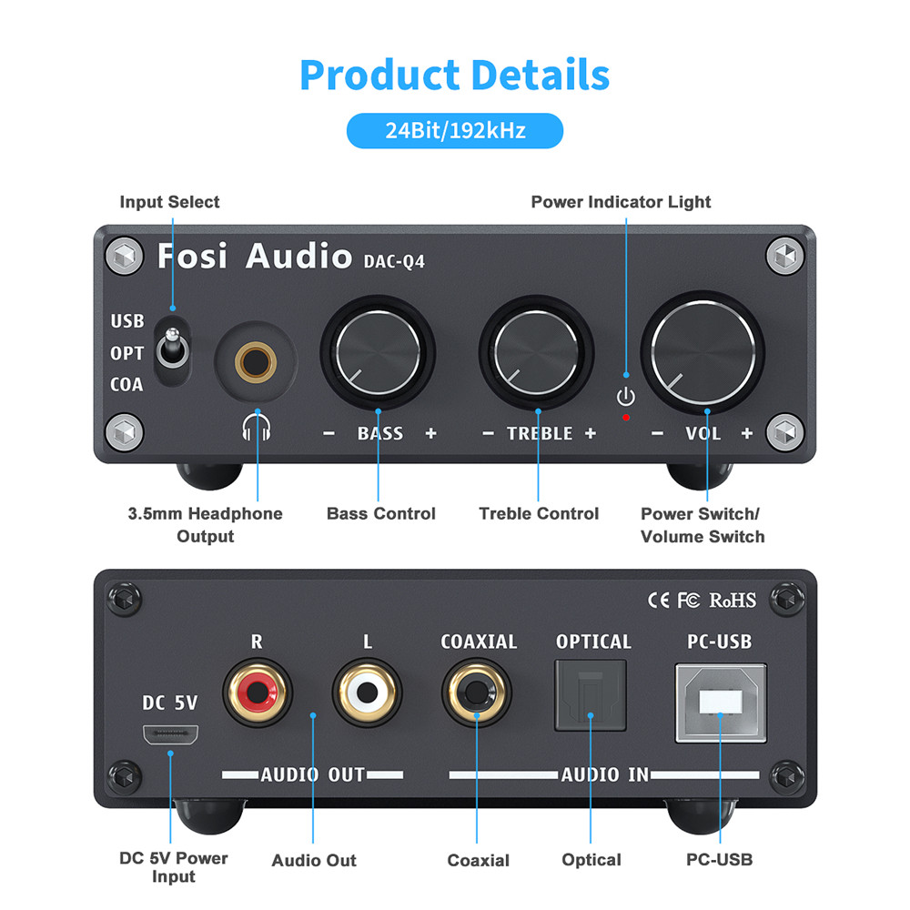 Fosi Audio Q4 Mini Stereo USB  - Desk Setup Speakers 评论和价格