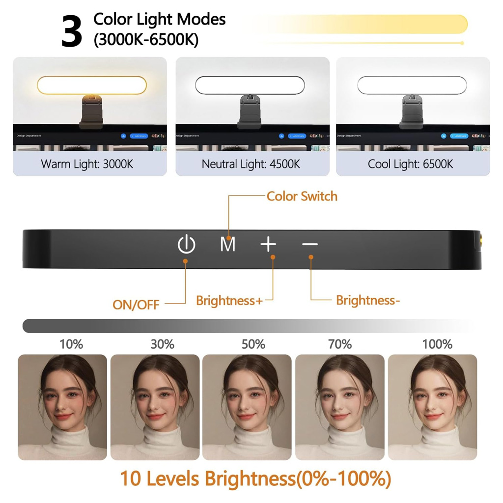 Touch Dimmable LED Screen Lamp - Desk Setup Videos 评论和价格
