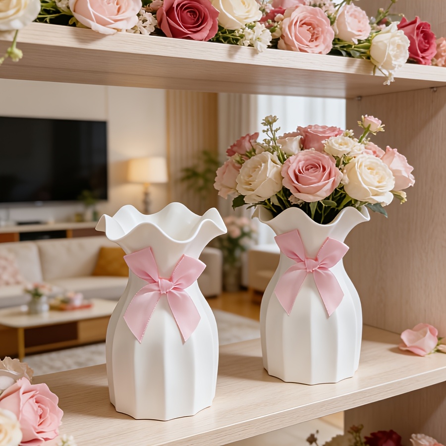 1PC Water Ripple Plastic Vase  - Desk Setup Plant 评论和价格