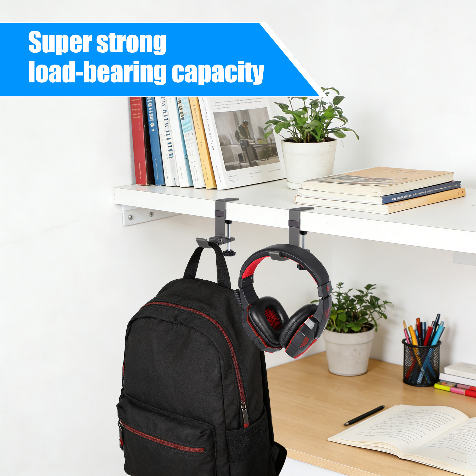 2Pcs Table Clamp Headphone Han - Desk Setup Headphones 评论和价格