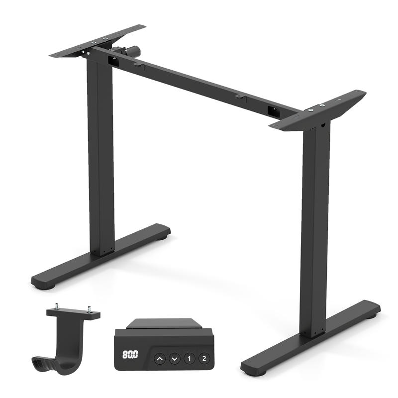 Electric Standing Desk Frame,  - Desk Setup Black And Wood 评论和价格