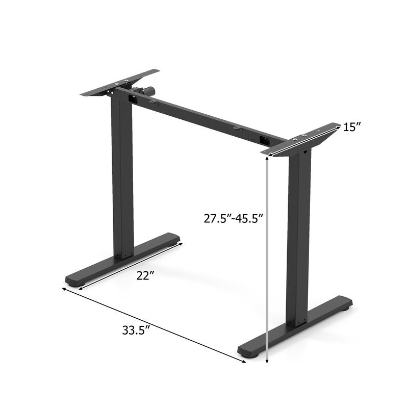 Electric Standing Desk Frame,  - Desk Setup Black And Wood 评论和价格
