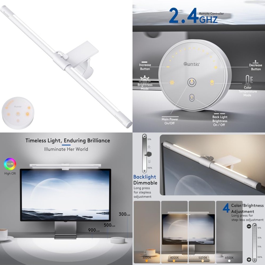 Monitor Light Bar with Remote, - Setup Desk Monitor 评论和价格