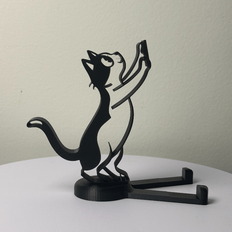 Abstract Hollow Line Cat Phone - Desk Setup Stand 评论和价格