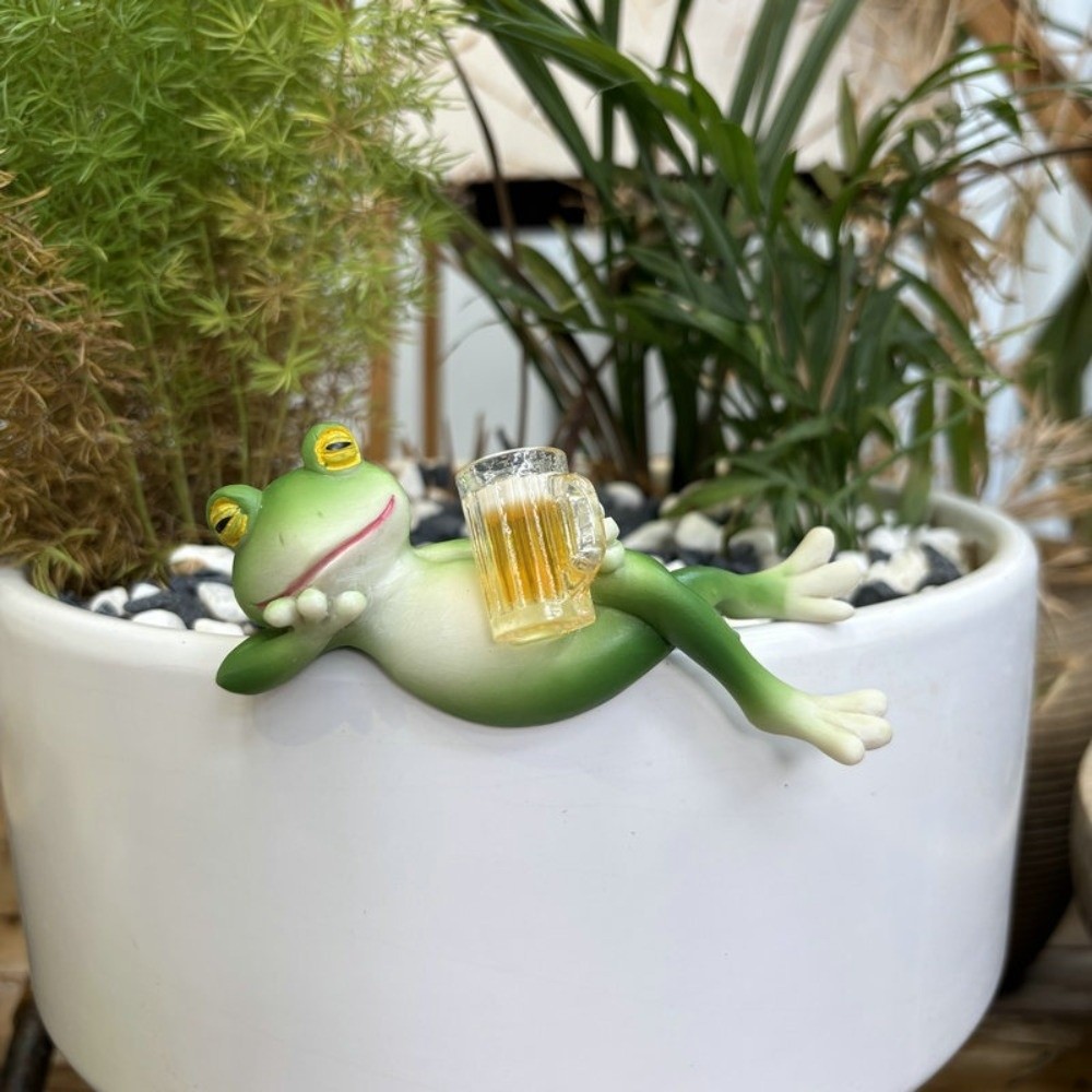 Hanging Flower Pot Edge Frog D - Desk Setup Plant 评论和价格