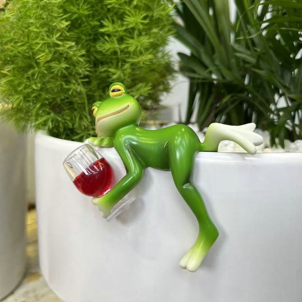 Hanging Flower Pot Edge Frog D - Desk Setup Plant 评论和价格