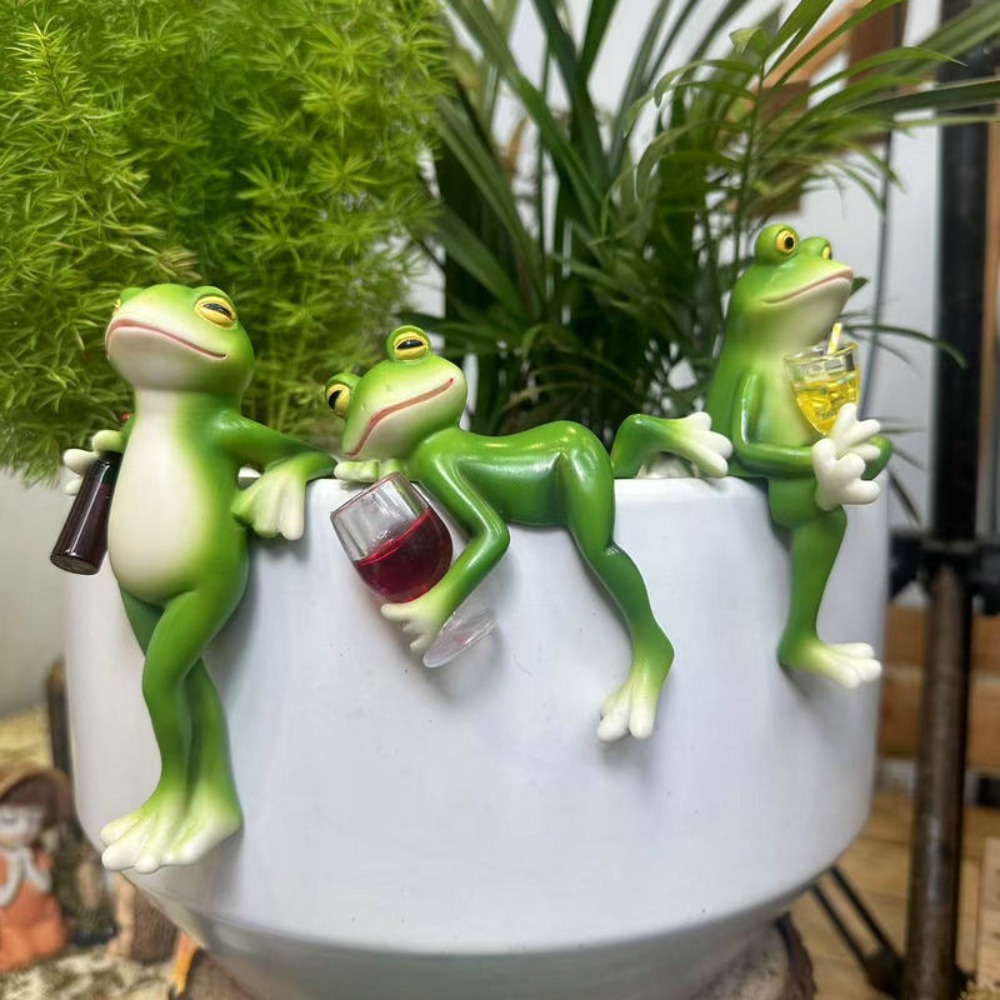 Hanging Flower Pot Edge Frog D - Desk Setup Plant 评论和价格