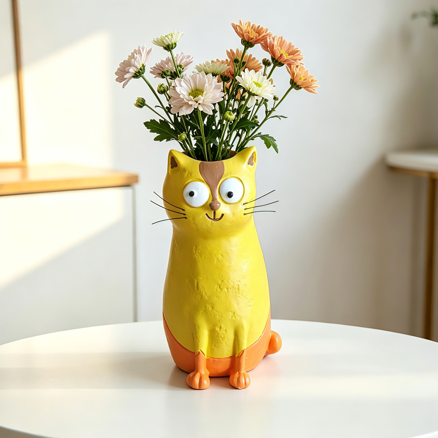 Creative Resin Cat Vase Quirky - Desk Setup Plant 评论和价格