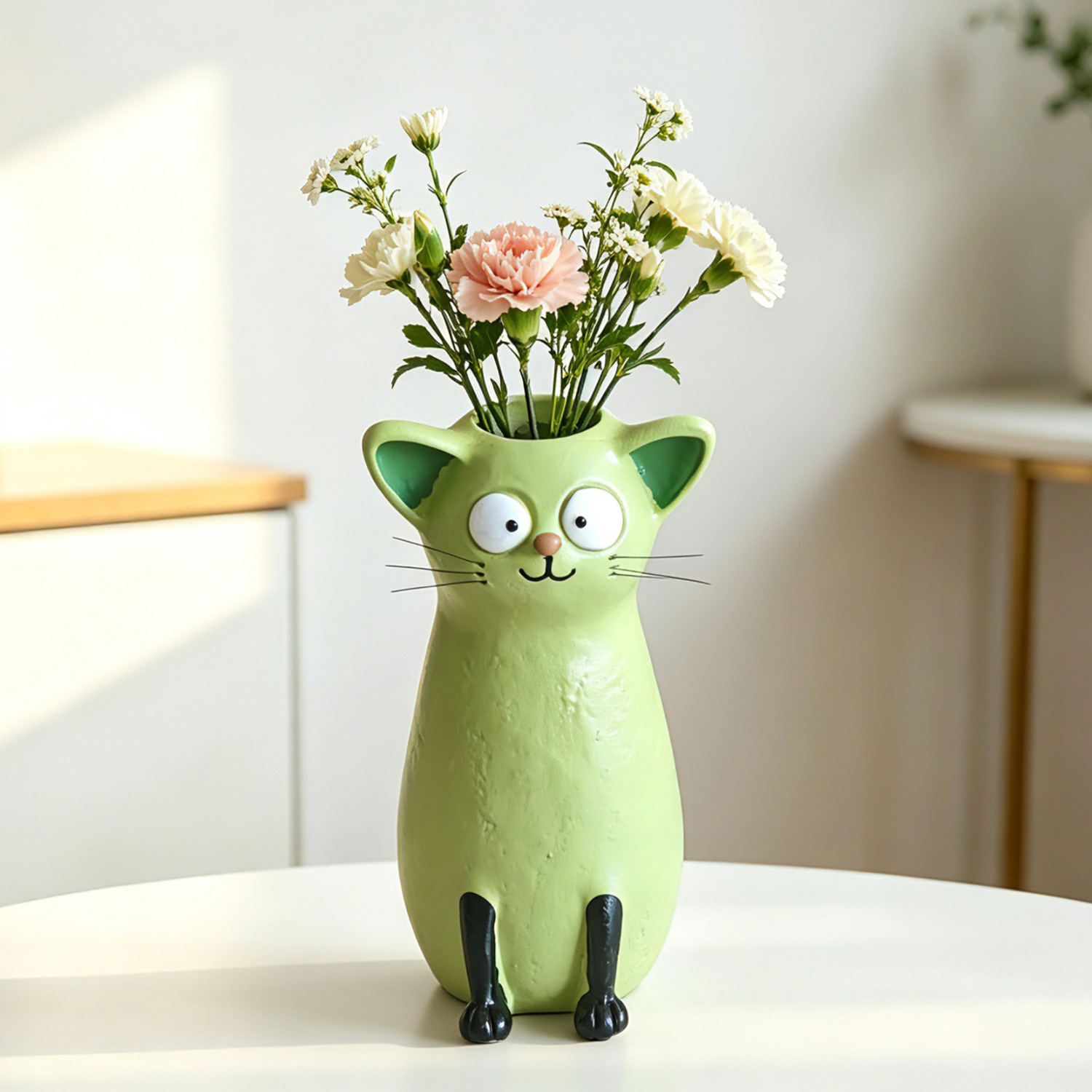 Creative Resin Cat Vase Quirky - Desk Setup Plant 评论和价格