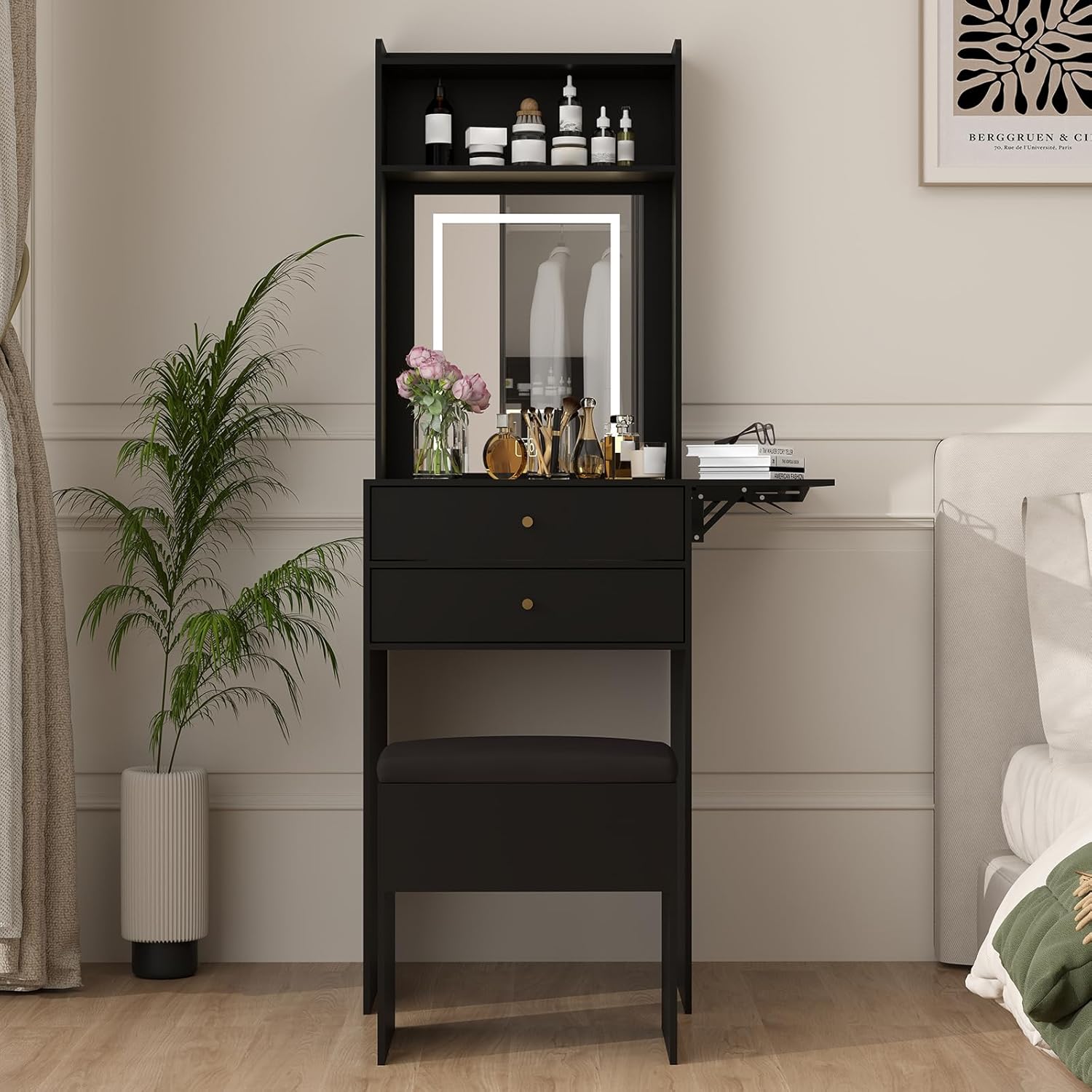 Mini Black Vanity Desk Set for - Desk Setup Black And Wood 评论和价格