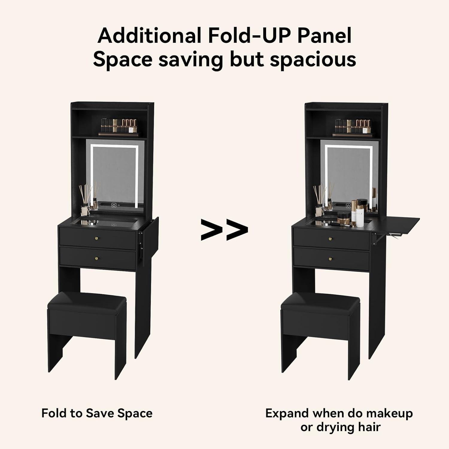 Mini Black Vanity Desk Set for - Desk Setup Black And Wood 评论和价格