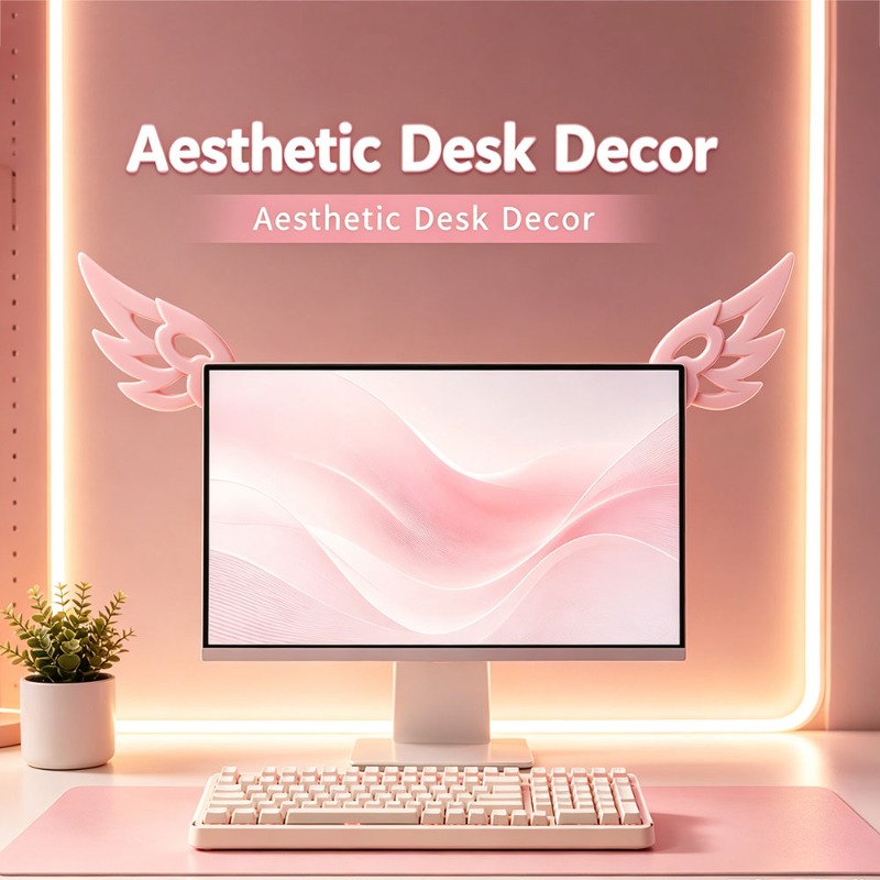 Kawaii 3D Wing Decor for Compu - Setup Desk Monitor 评论和价格