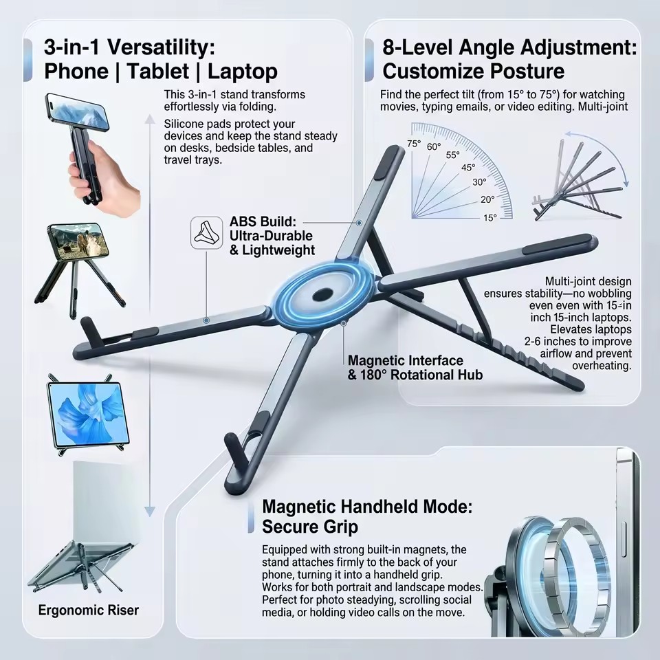 Portable Magnetic Phone Holder - Desk Setup Stand 评论和价格