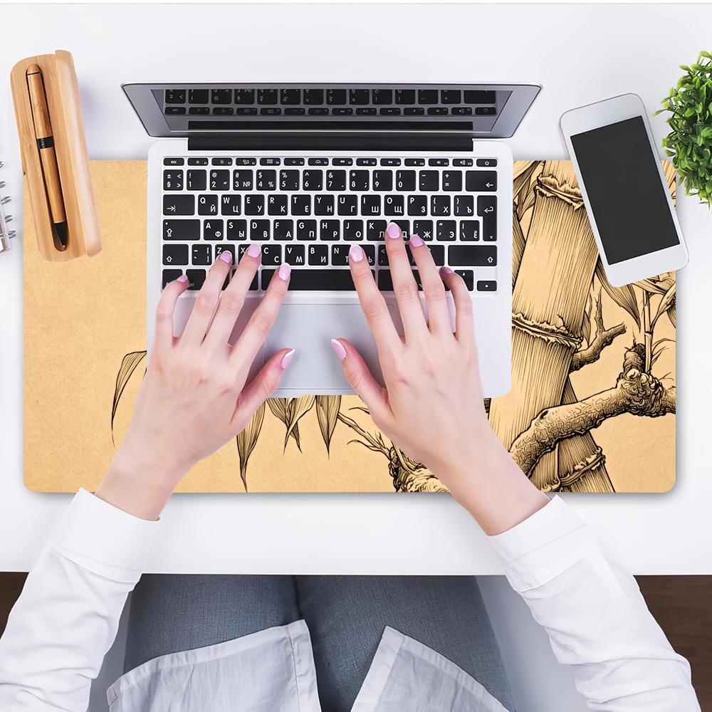 HYBXAXC Bamboo Line Art Mouse  - Desk Setup Beige 评论和价格