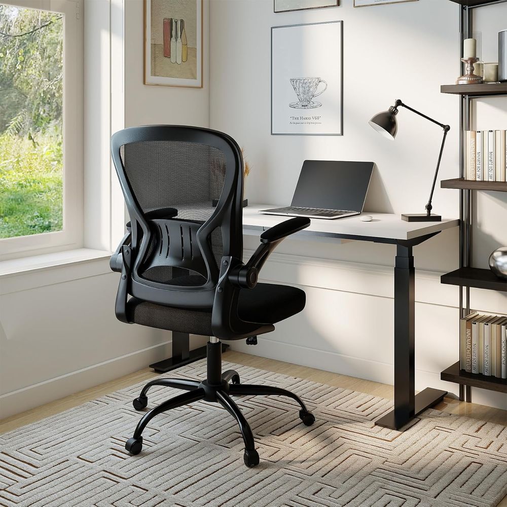 Oice Chair Set o 10, Ergonomic - Desk Setup Black And Wood 评论和价格