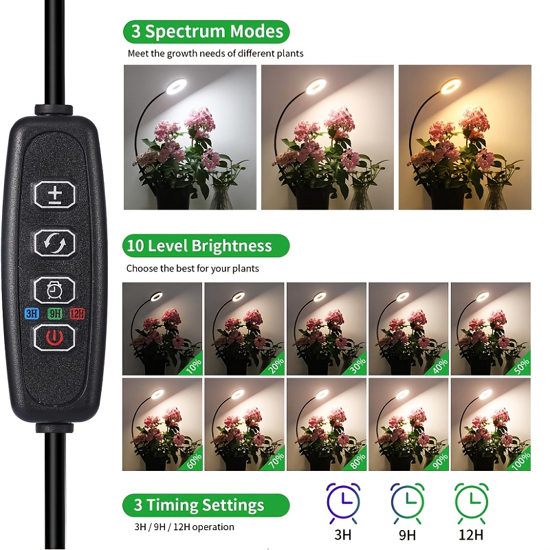 2-in-1 LED Grow Light & Readin - Desk Setup Plant 评论和价格
