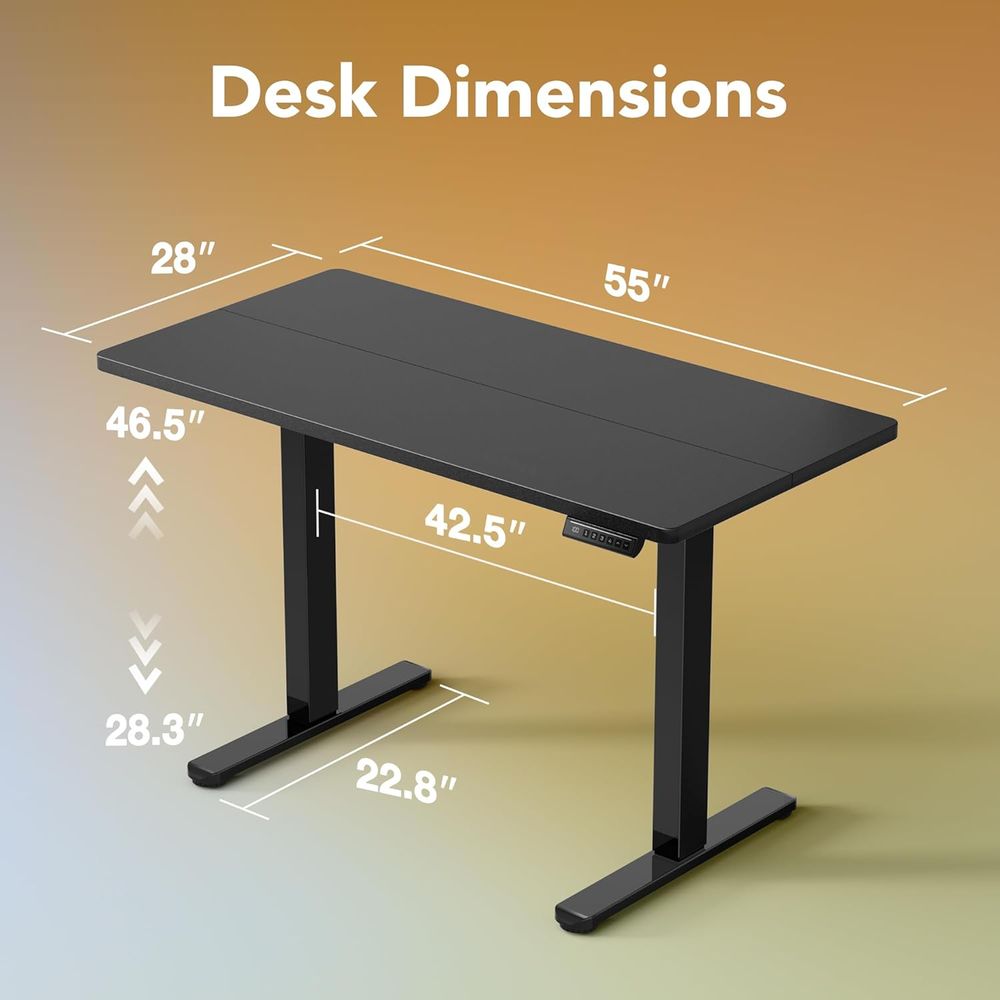 55 x 28 inch Electric Standing - Work Desk Home Setup 评论和价格