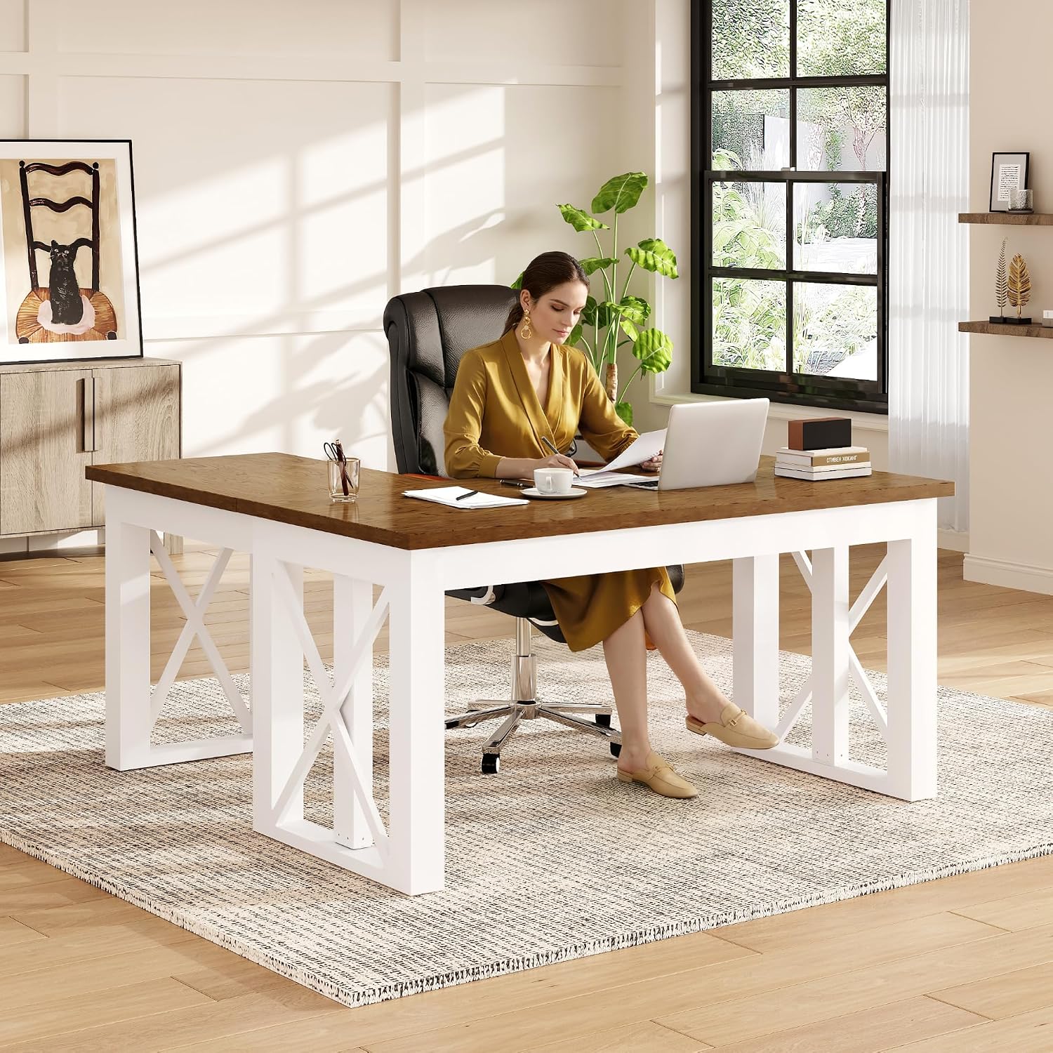 L Shaped Standing Desk with Dr - Setup Desk Monitor 评论和价格