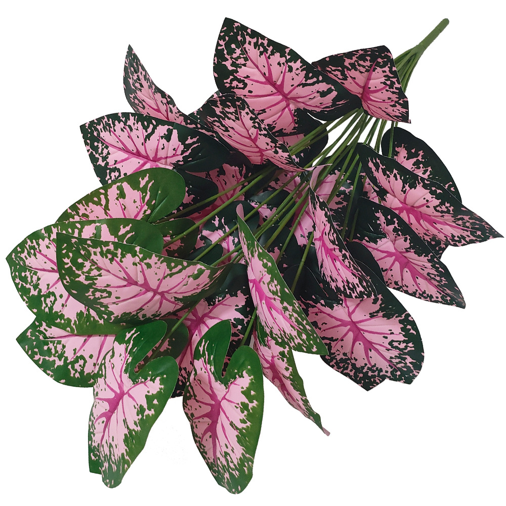 Pink Leaf Potted Plants Fake A - Desk Setup Plant 评论和价格