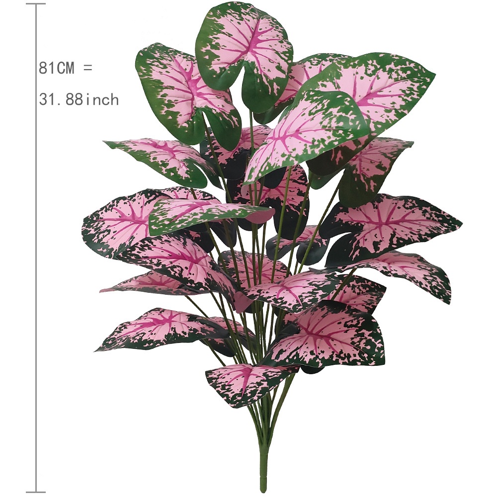 Pink Leaf Potted Plants Fake A - Desk Setup Plant 评论和价格