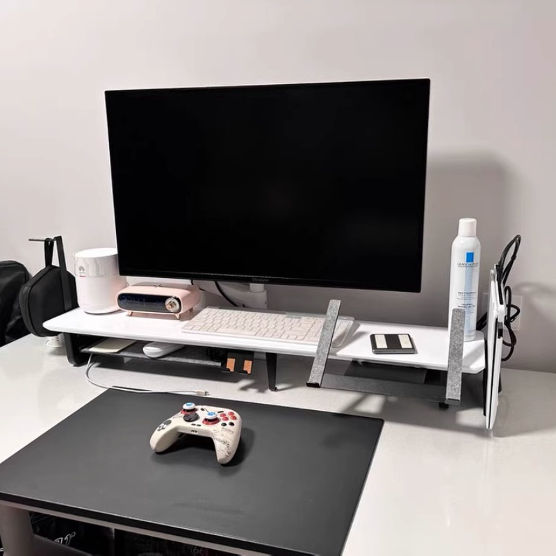 Modular Monitor Riser Stand Er - Desk Setup Black And Wood 评论和价格
