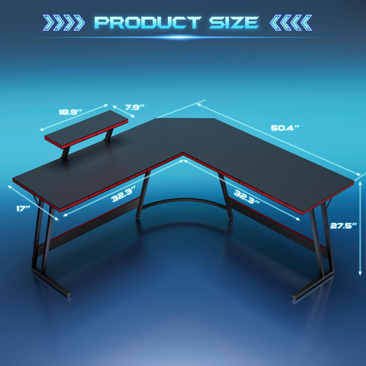 L-Shaped Adjustable Gaming Des - Setup Desk Monitor 评论和价格
