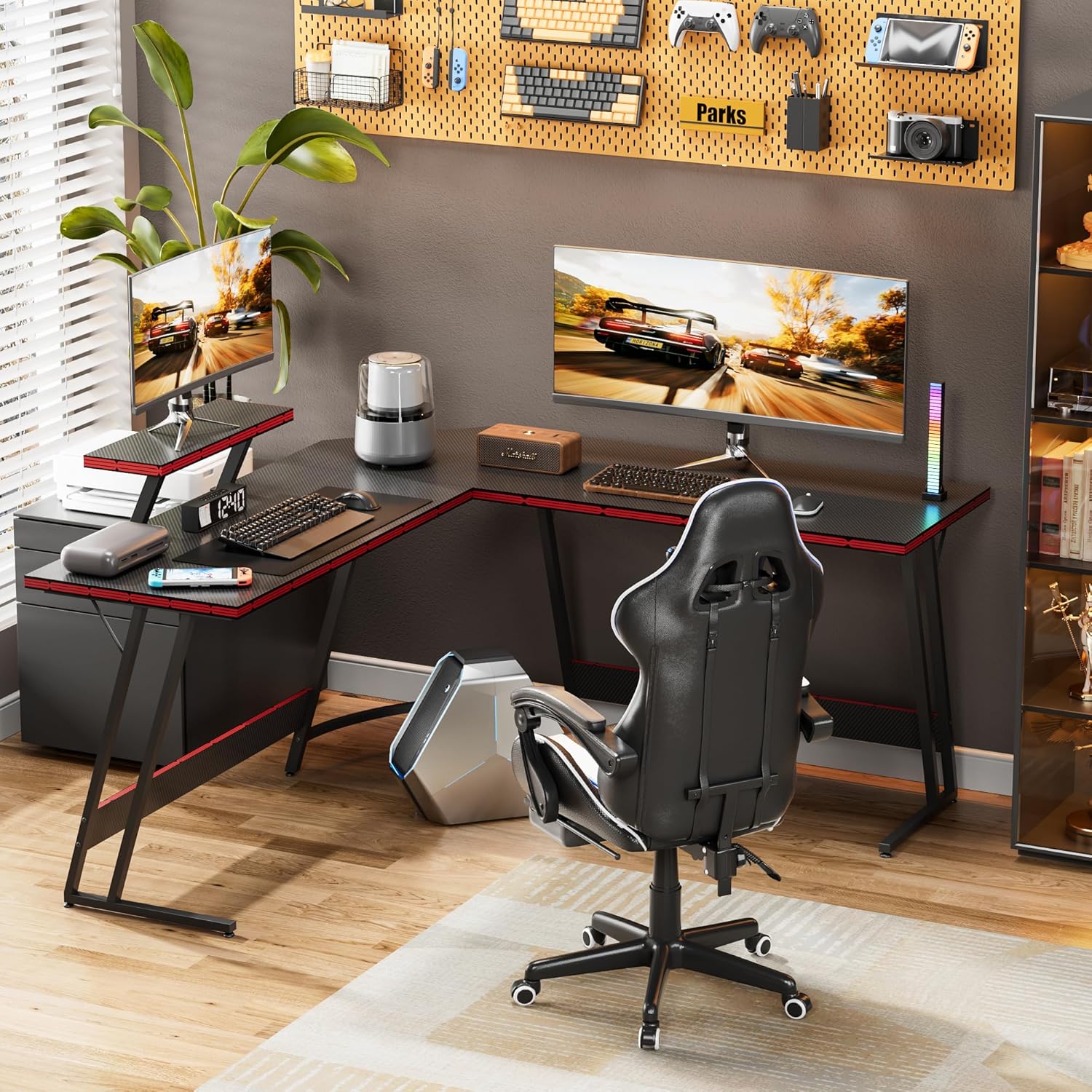 L-Shaped Adjustable Gaming Des - Setup Desk Monitor 评论和价格