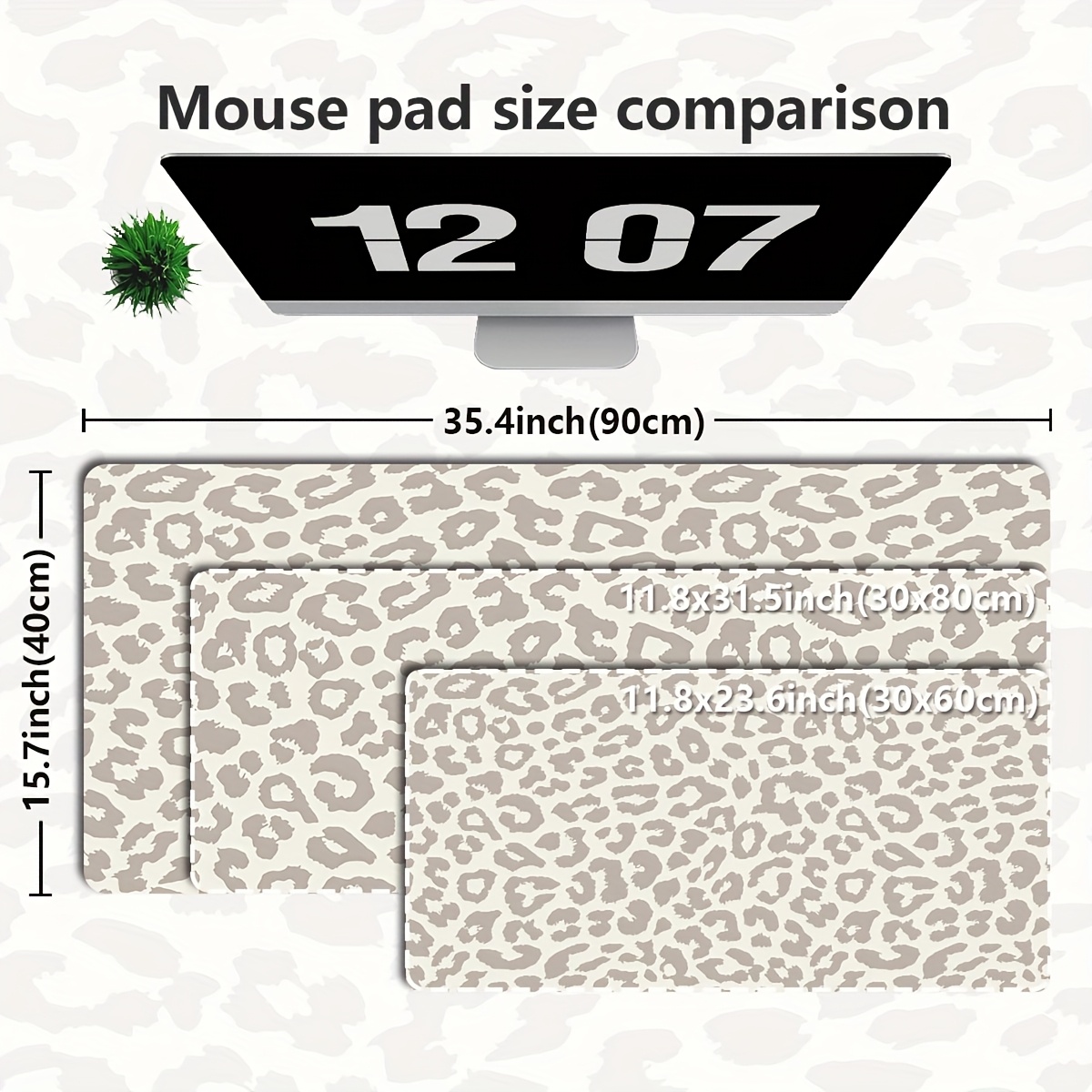 Beige Leopard Print Extended M - Desk Setup Beige 评论和价格