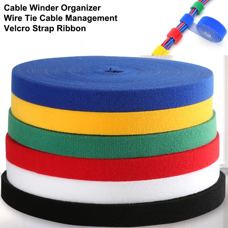 5M DIY Reusable Nylon Cable Ti - Cable Velcro Strap 评论和价格