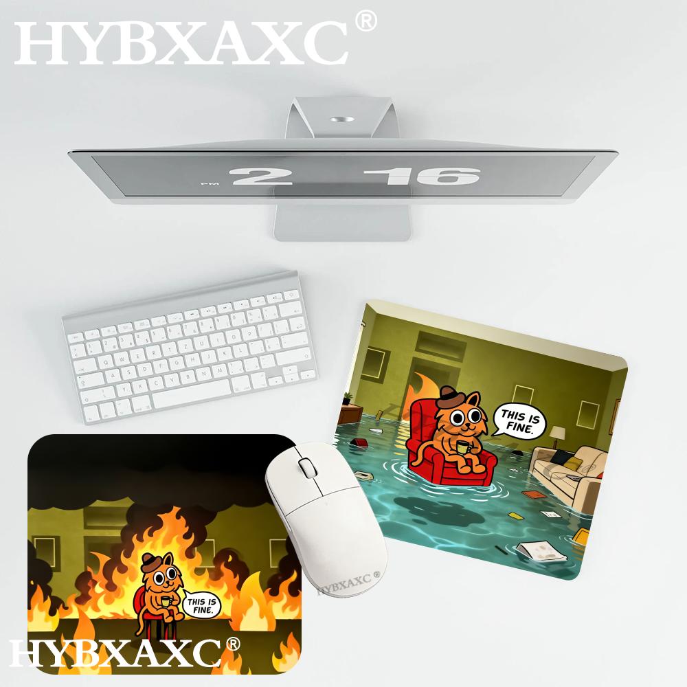 HYBXAXC This Is Fine Cat Meme  - Work Desk Home Setup 评论和价格