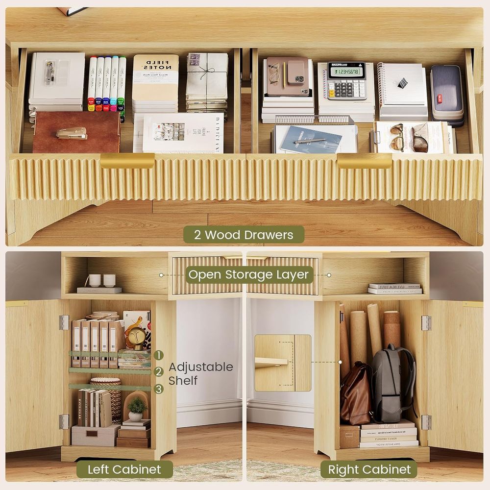 Dual-Desk Setup, Compact Diamo - Desk Setup Oak 评论和价格