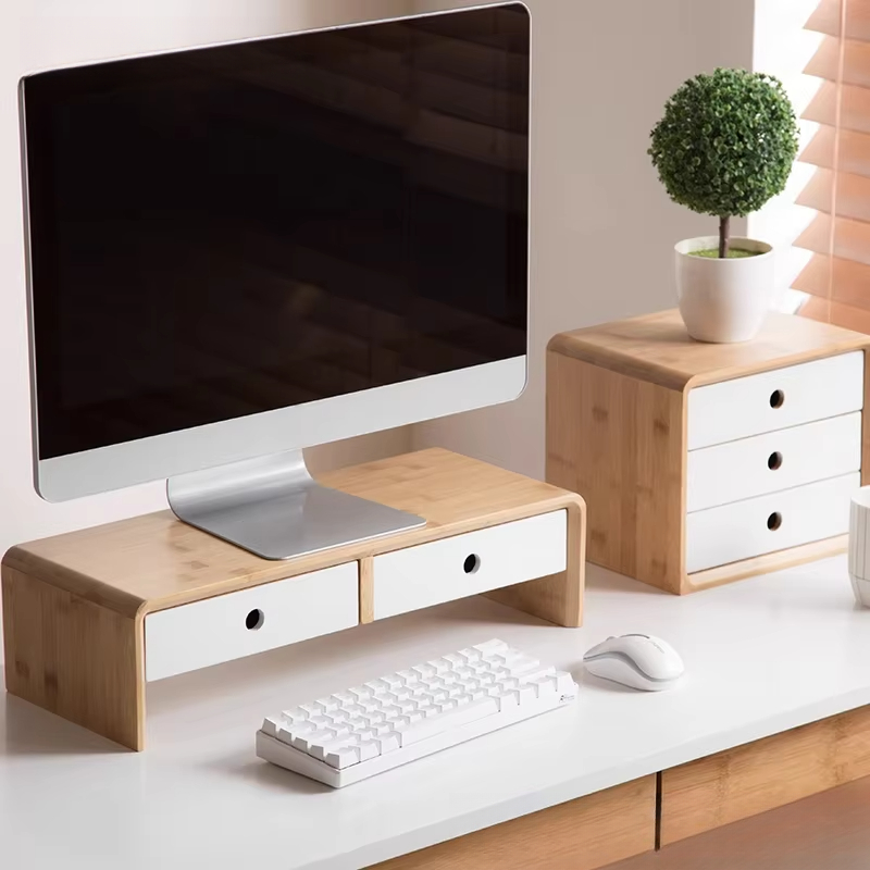Bamboo Laptop Monitor Riser Ec - Setup Desk Monitor 评论和价格
