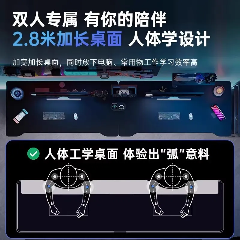 Double E-sports Gaming Desk Lo - Desk Setup Gaming Pc 评论和价格