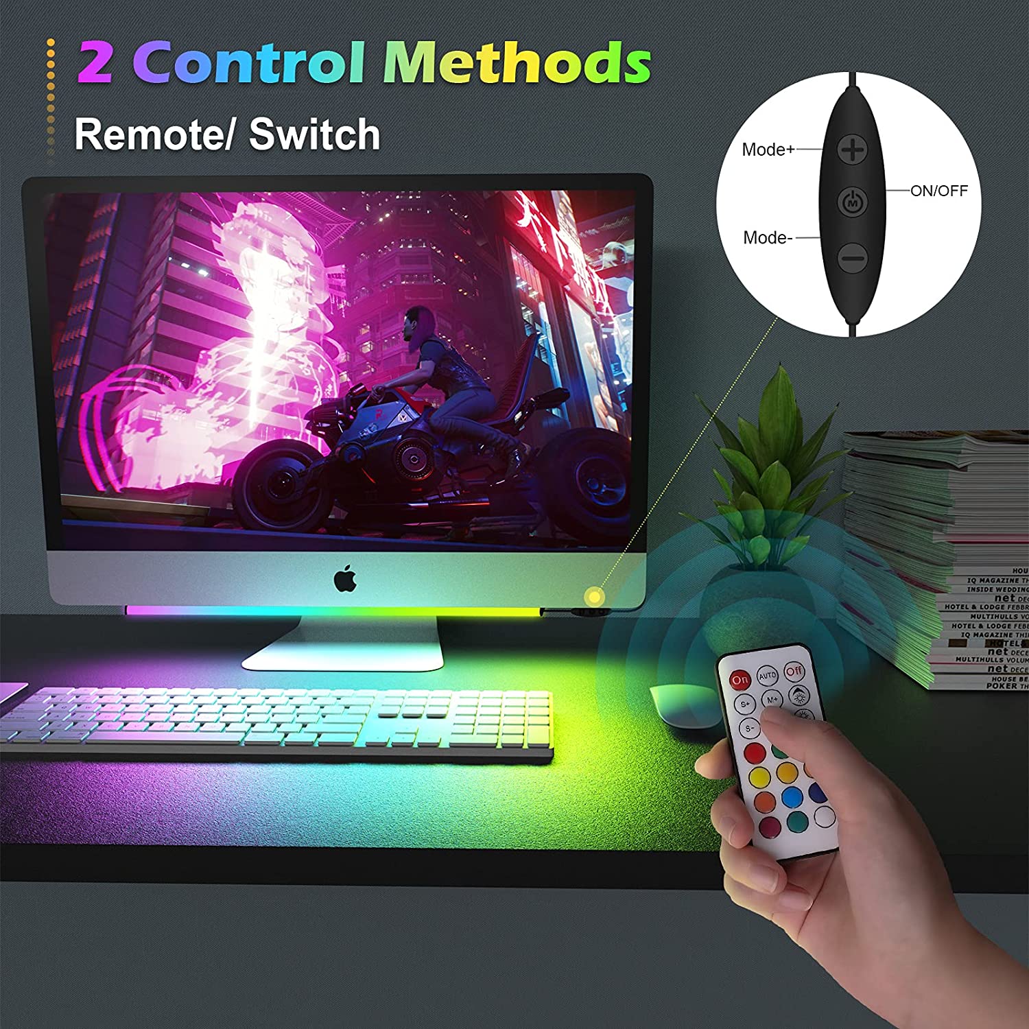 Under Monitor Light Bar RGB Dr - Desk Setup Gaming Pc 评论和价格